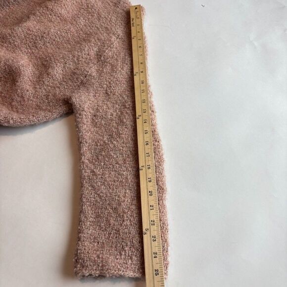 Duster Sweater M Wool Womens Nautral Pink Knit Open Front Cottagecore Hand knit - Picture 13 of 16